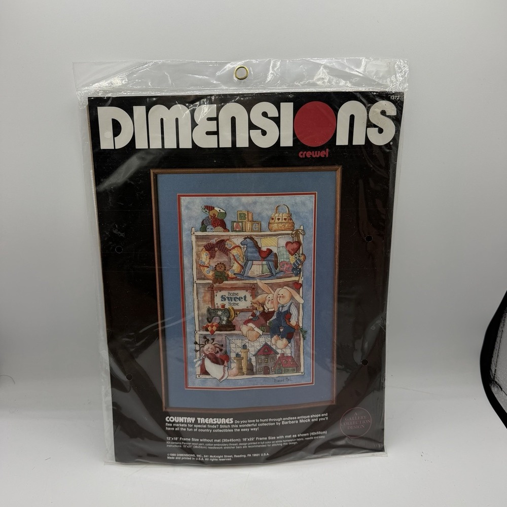 Vintage Dimensions 1372 Country Treasures Crewel Embroidery Kit 12x18 Sweet Home